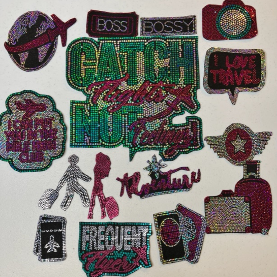 Camouflage Patch Jacket ~ Catch Flights not Feelings