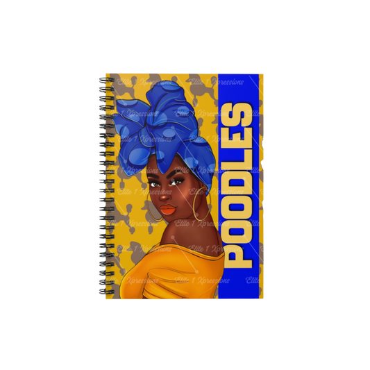 Pretty Poodle (Head Wrap) Spiral Notebook