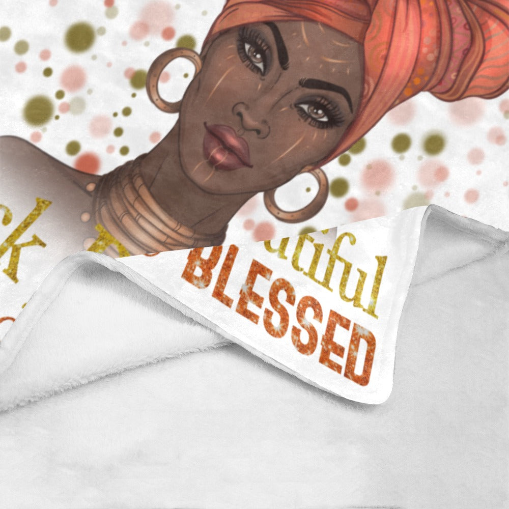 Fleece ~ Brave 7 Blessed Ultra Soft Blanket (White)