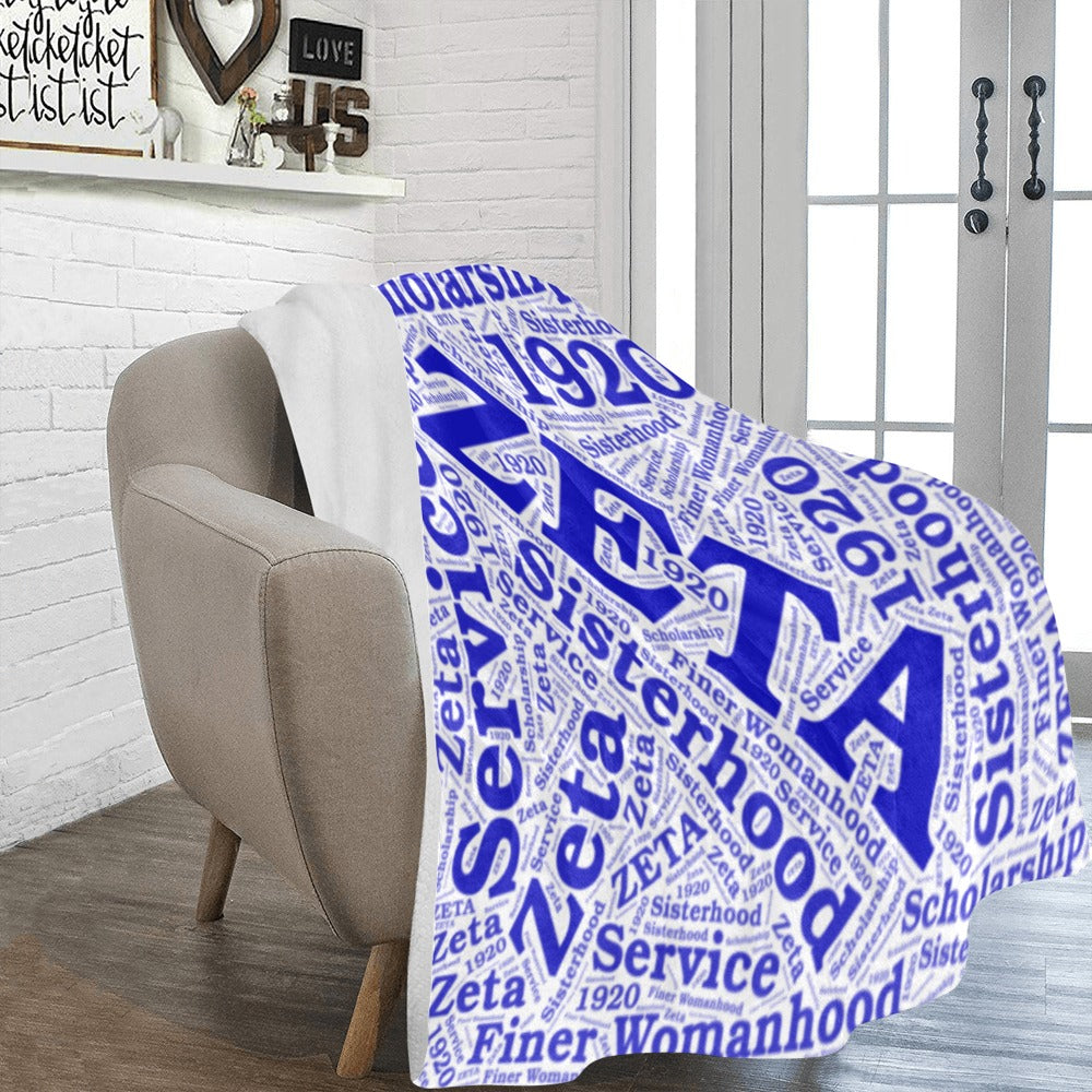 Zeta "Word Art" Fleece Blanket