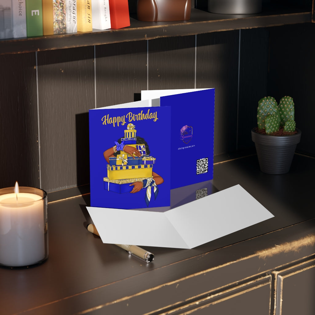 Happy Birthday (Blue & Yellow) Greeting cards (8,16, 24 pcs)