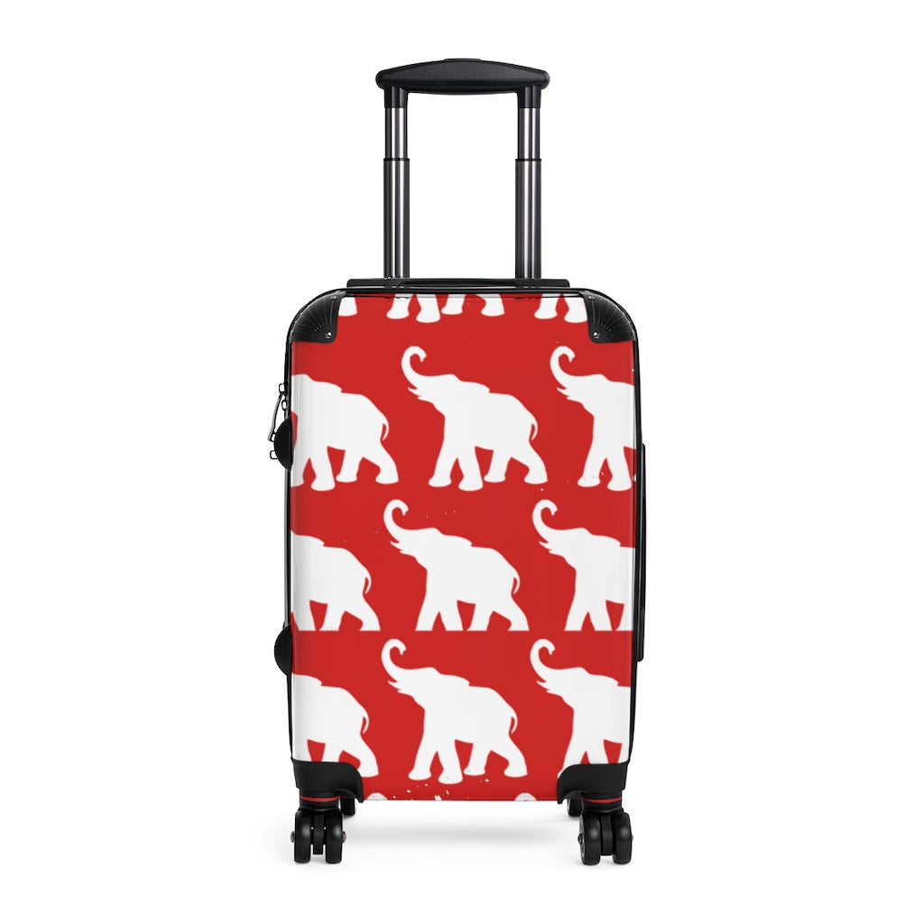 Elephant in Red ~ Cabin Suitcase