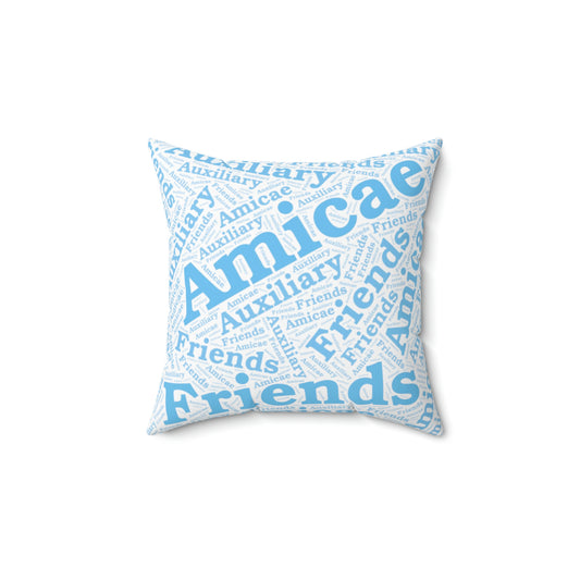 Pillow ~ Amicae "Word Art" Square Polyester