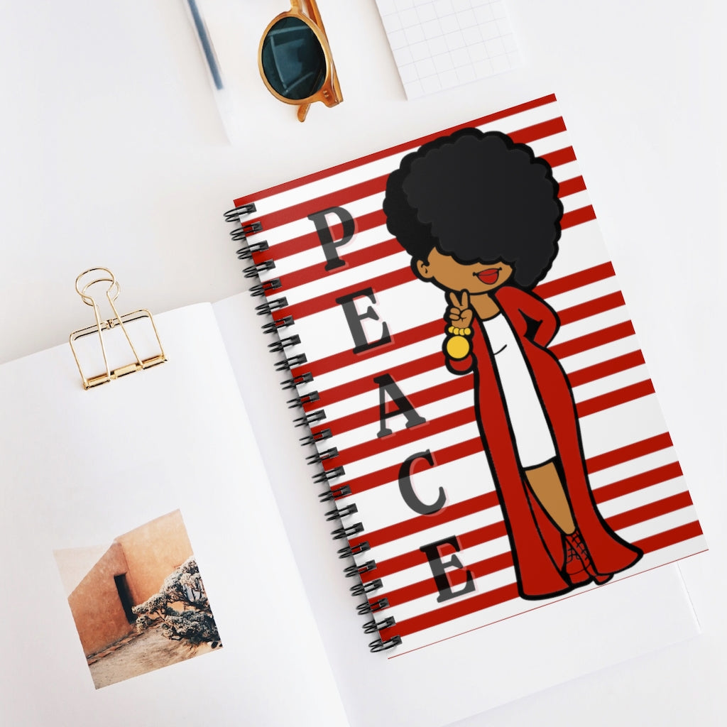 Peace (Red) Spiral Notebook