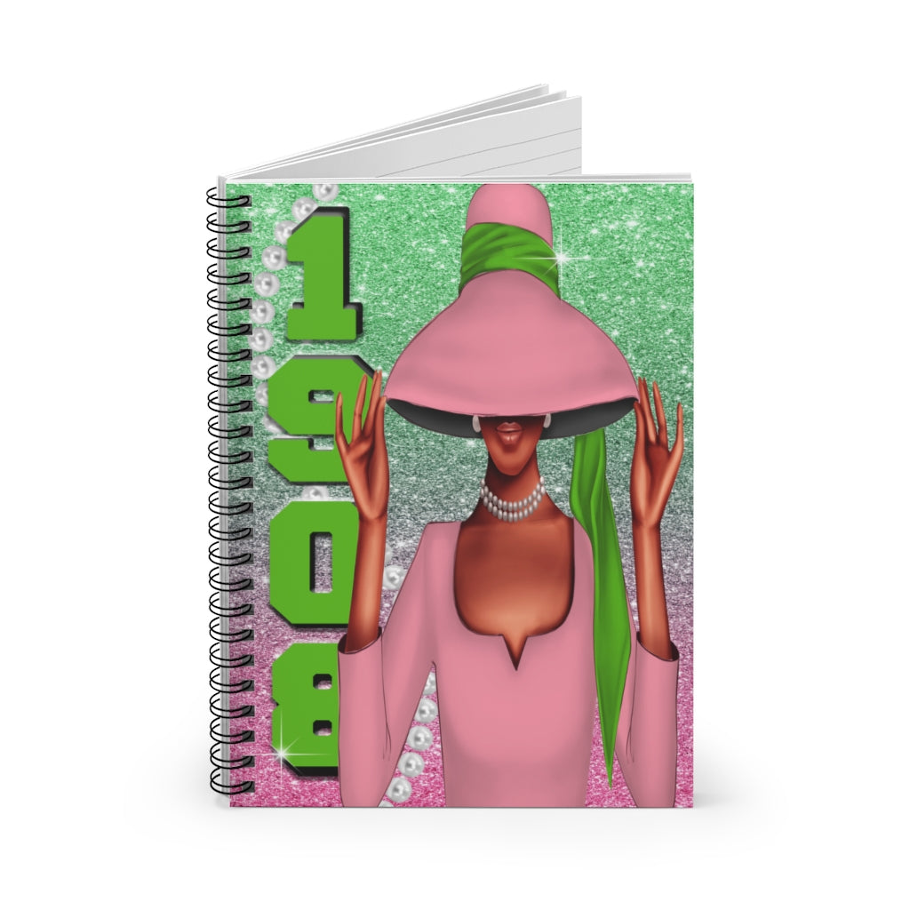 1908 & Pearls Spiral Notebook