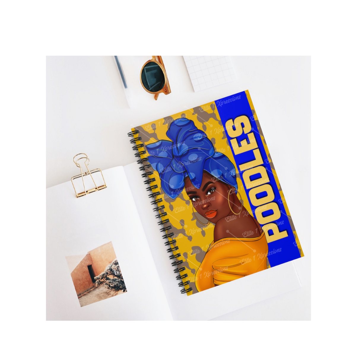 Pretty Poodle (Head Wrap) Spiral Notebook