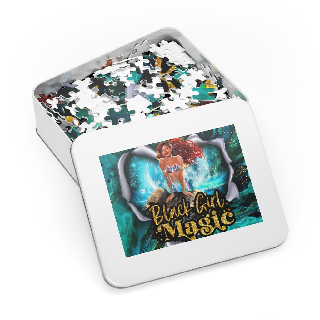 Black Girl Magic Lil Mermaid Jigsaw Puzzle (30, 110, 252 or 500-Piece)