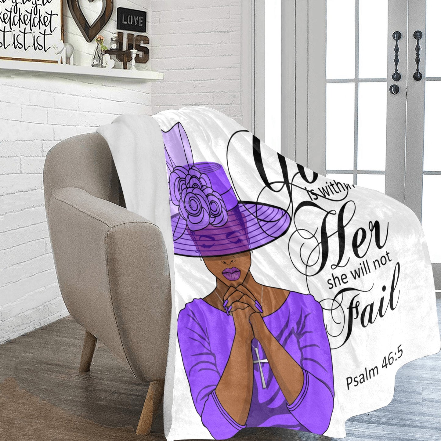 Fleece ~Psalms 46:5 Ultra Soft Blanket (Purple)