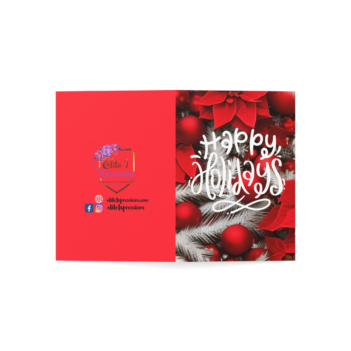Happy Holidays Greeting Cards ~ Red