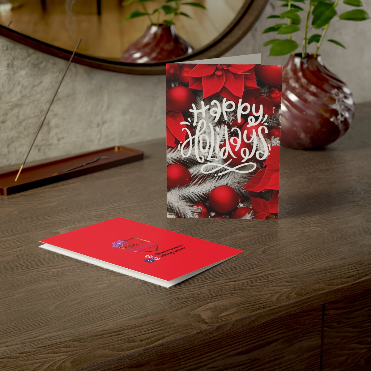 Happy Holidays Greeting Cards ~ Red