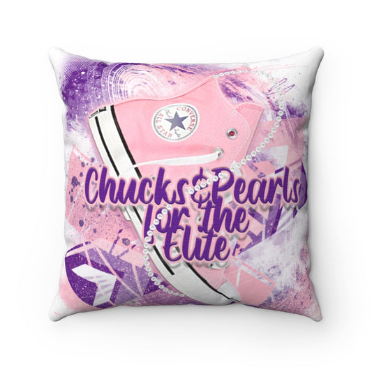 Pillow ~ Chucks & Pearls (Pink & Purple)
