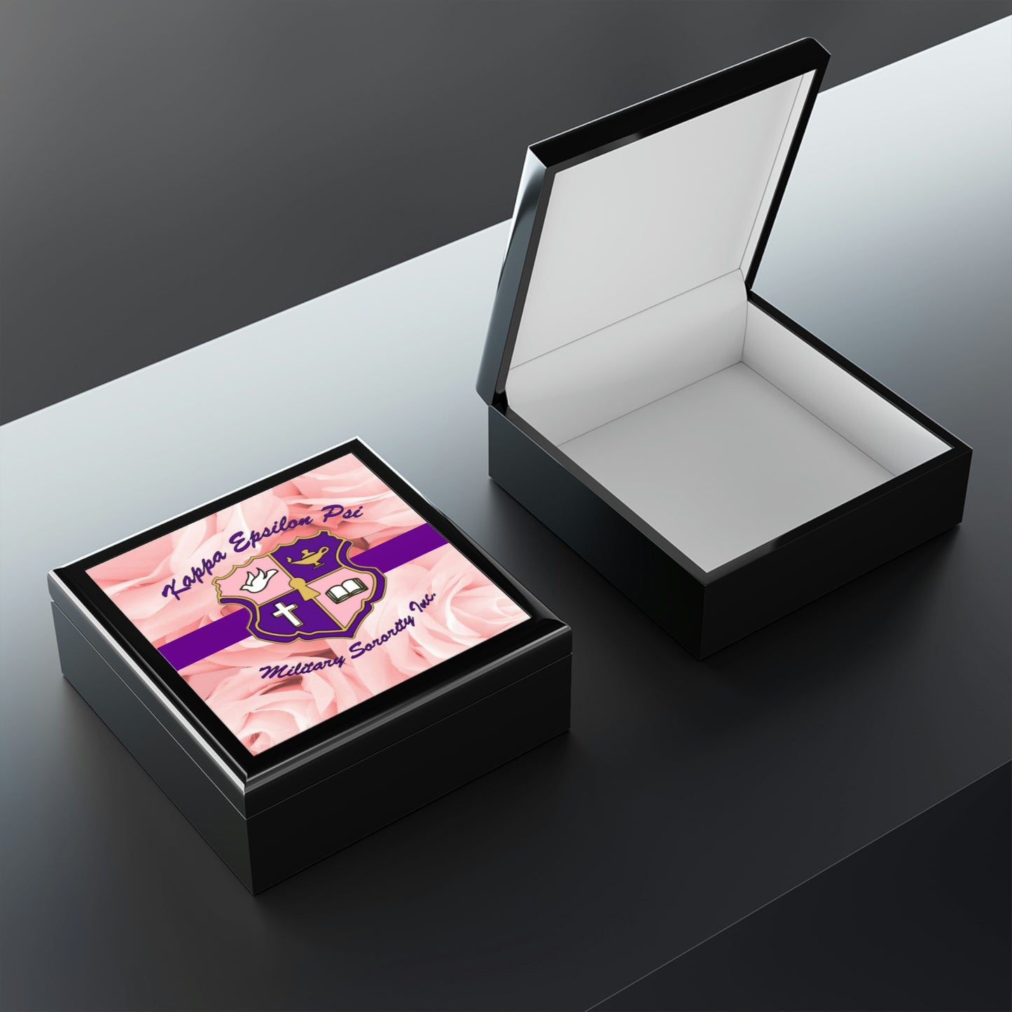 Jewelry Box - Crest & Floral Back