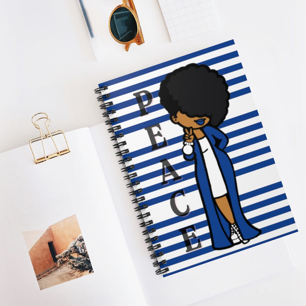 Peace (Blue) Spiral Notebook