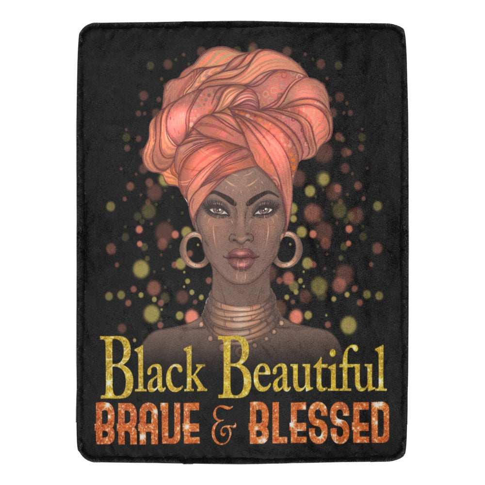 Fleece ~ Brave 7 Blessed Ultra Soft Blanket (Black)