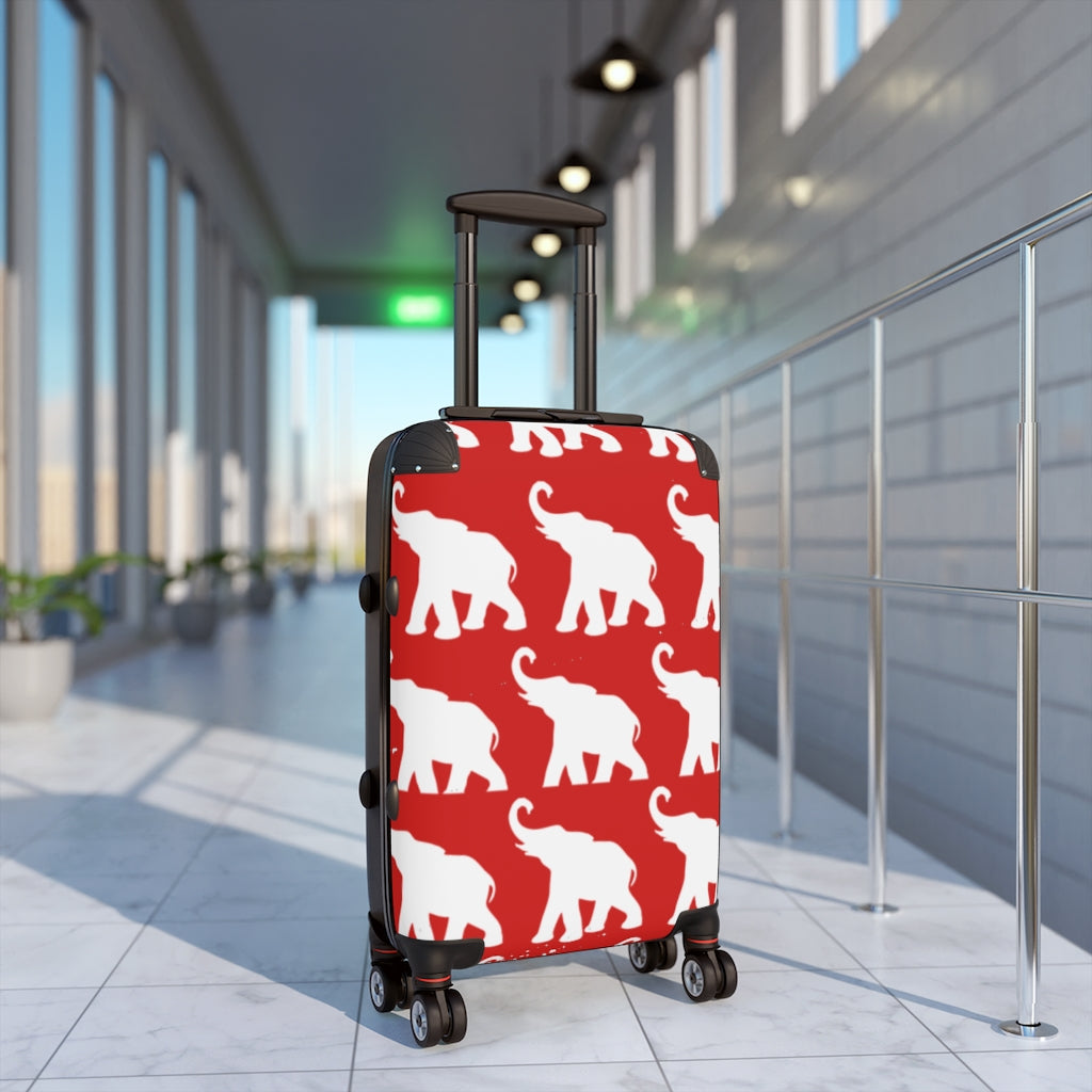 Elephant in Red ~ Cabin Suitcase