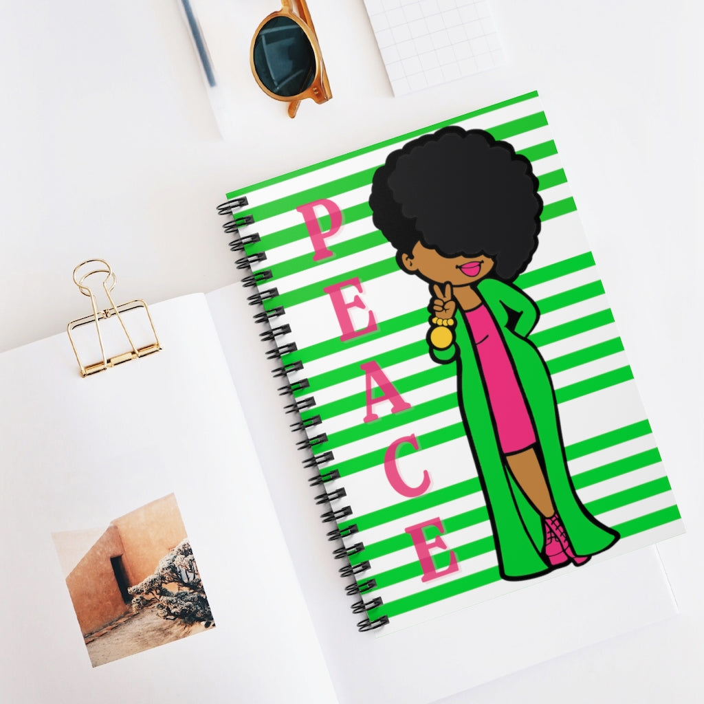 Peace (Green) Spiral Notebook
