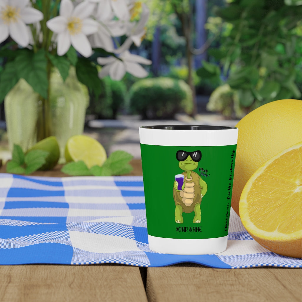 American Turtle Fraternity Shot Glass v2 (White)