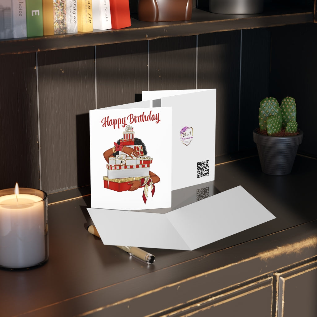 Happy Birthday (Red & White) Greeting cards (8, 16, 24 pcs)