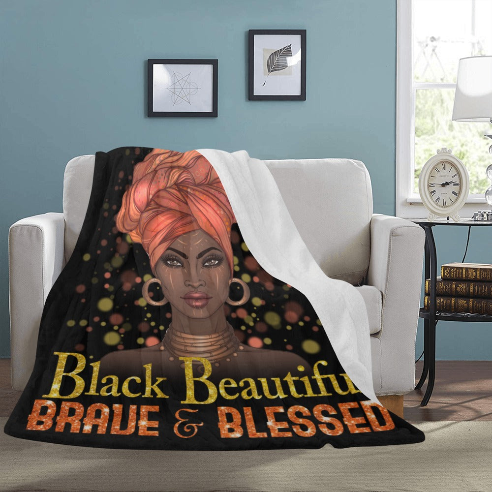 Fleece ~ Brave 7 Blessed Ultra Soft Blanket (Black)