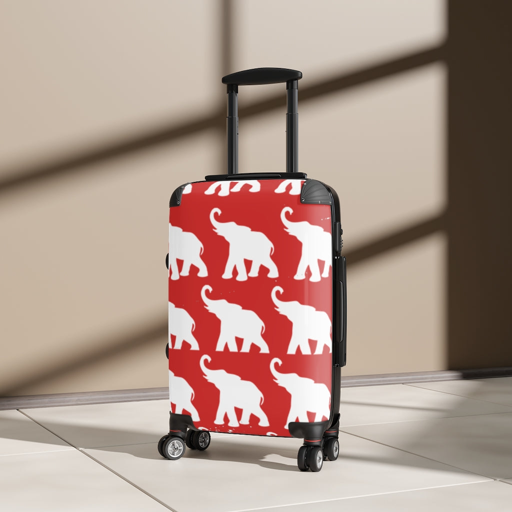 Elephant in Red ~ Cabin Suitcase