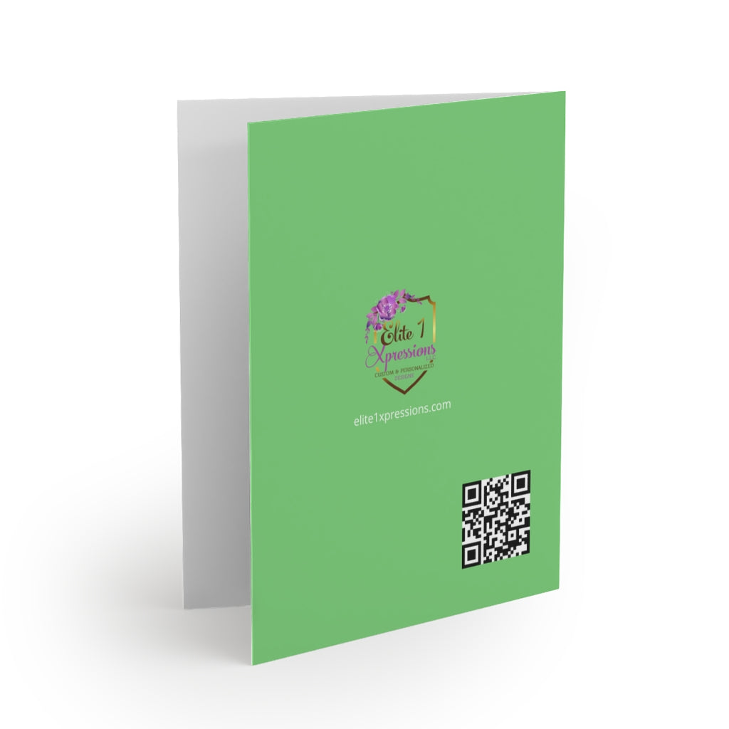 Happy Birthday (Pink & Green) Greeting cards ~ Green (8, 16, 24 pcs)