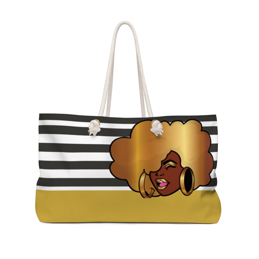 Living My Best Life! Weekender Bag (Black & Gold)