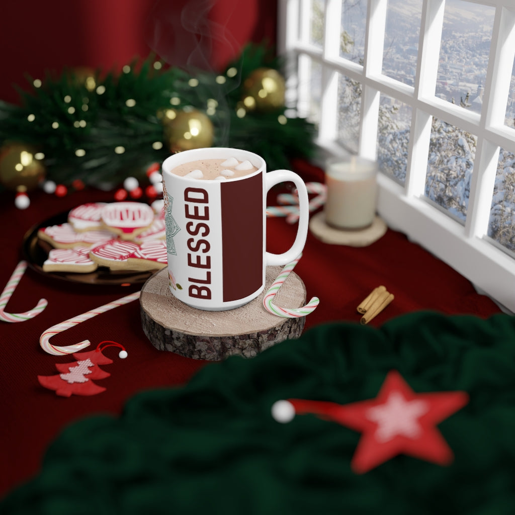 Blessed (Burgundy) Ceramic Mug