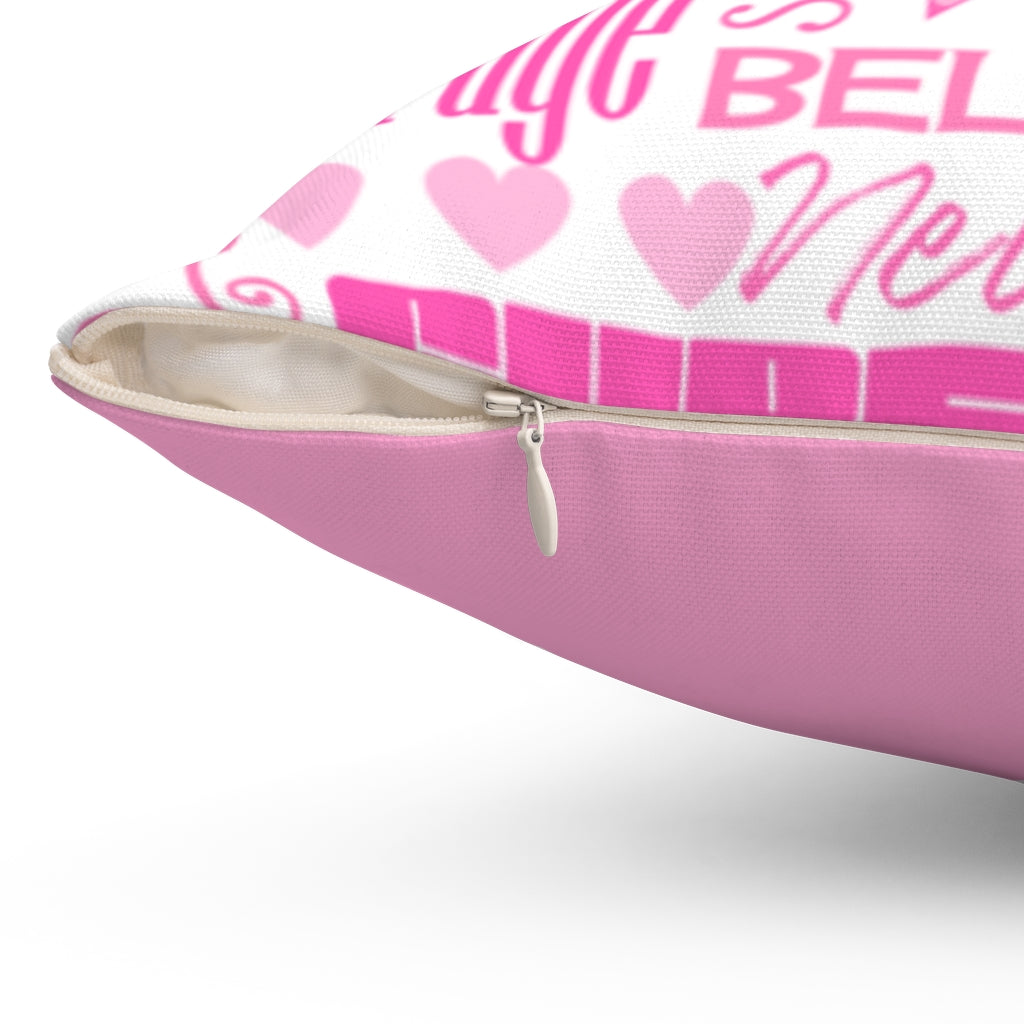 Breast Cancer "Words" Spun Polyester Square Pillow