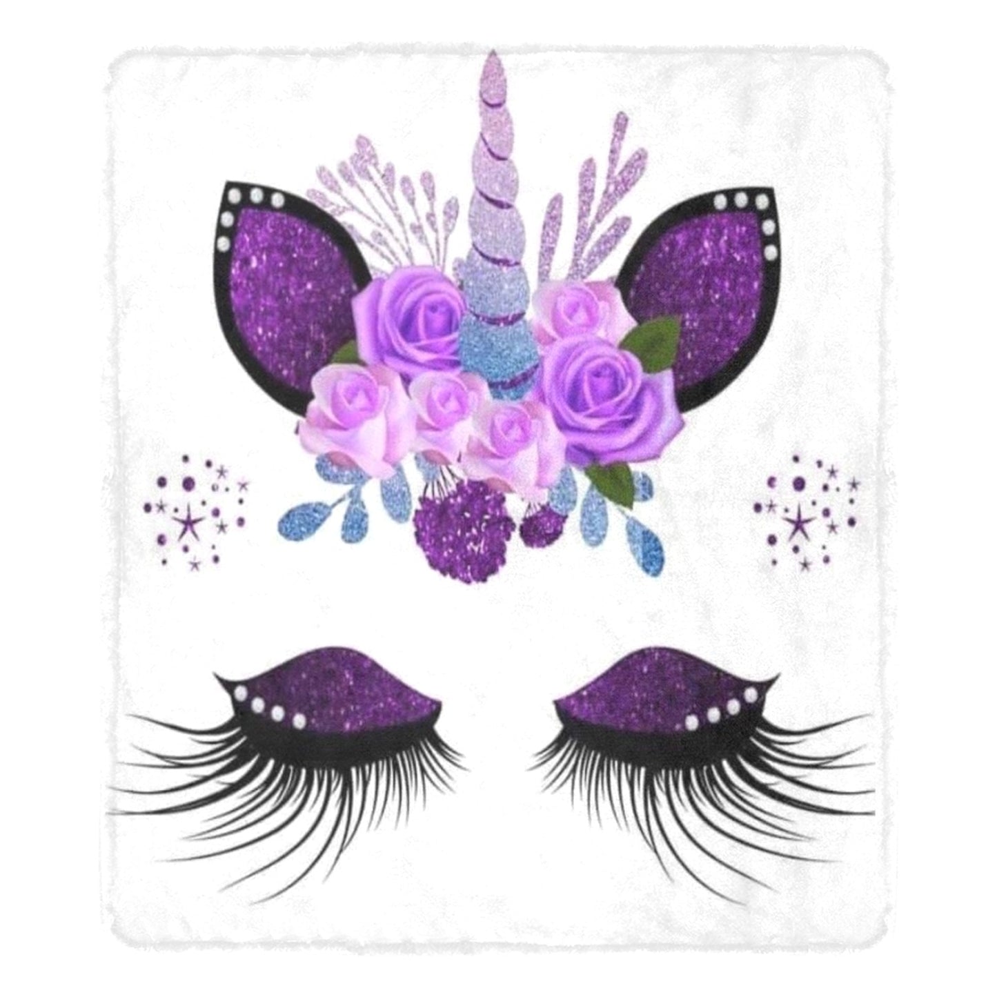 Fleece ~Unicorn Lashes Ultra Soft Blanket