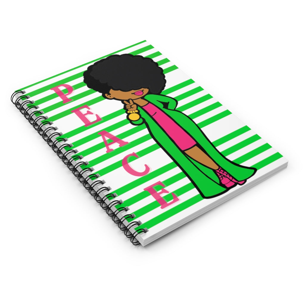 Peace (Green) Spiral Notebook
