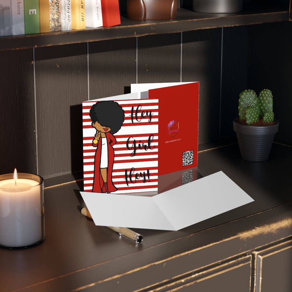 Hey Girl (Red) Greeting cards (8 pcs)