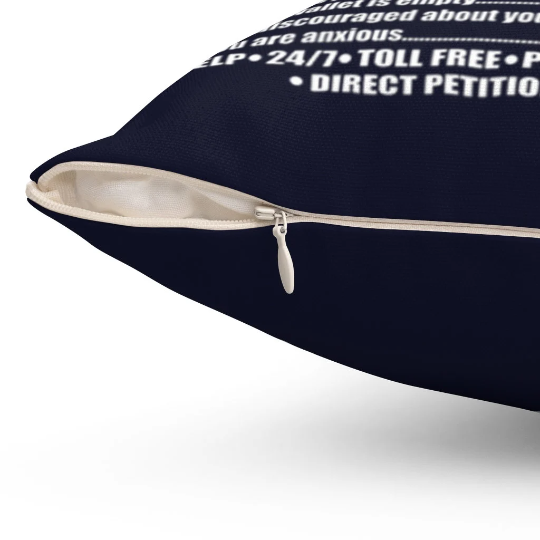 BIBLE Emergency Number Square Throw Pillow