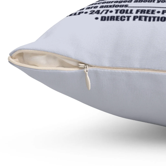 BIBLE Emergency Number Square Throw Pillow