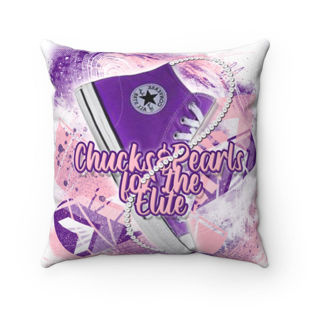 Pillow ~ Chucks & Pearls (Pink & Purple)