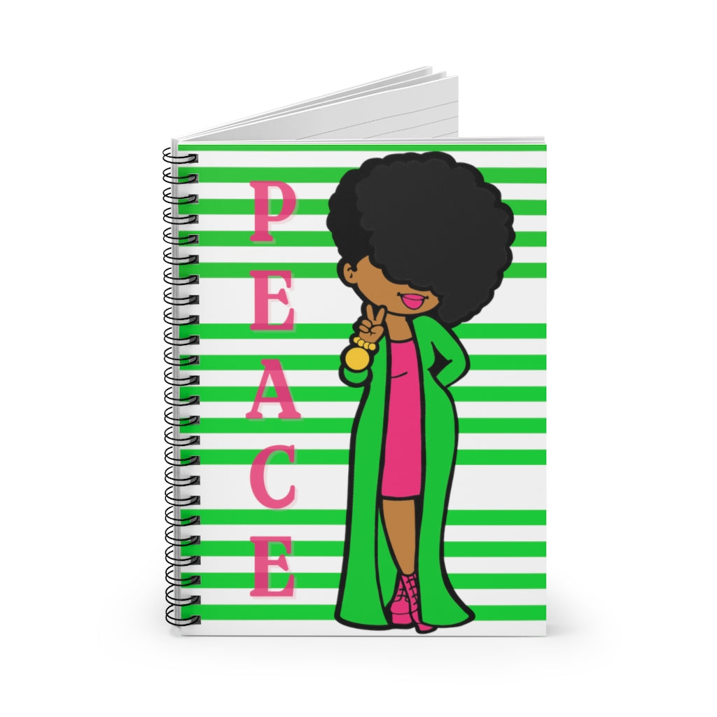 Peace (Green) Spiral Notebook