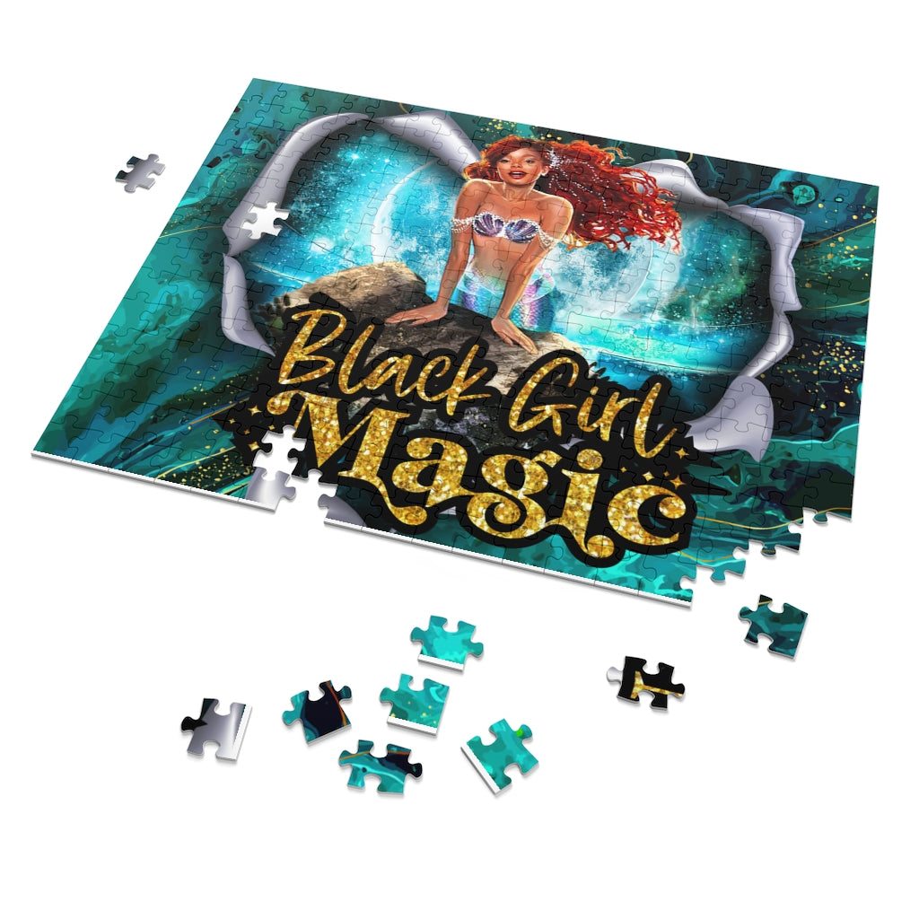 Black Girl Magic Lil Mermaid Jigsaw Puzzle (30, 110, 252 or 500-Piece)