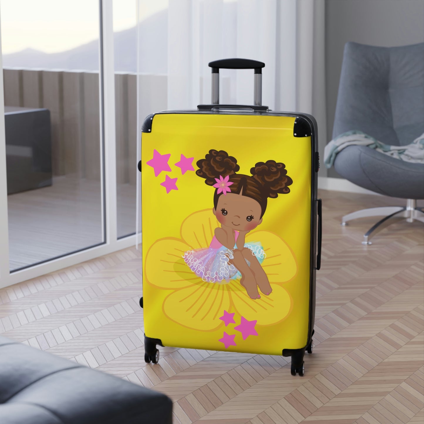 Yellow Lily Pad Cutie ~ Cabin Suitcase