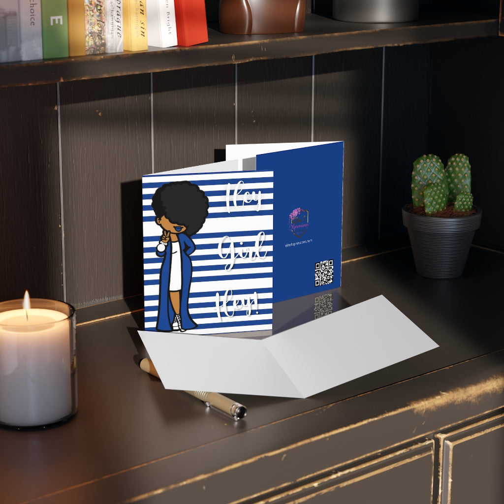 Hey Girl (Blue) Greeting cards (8,16, 24 pcs)