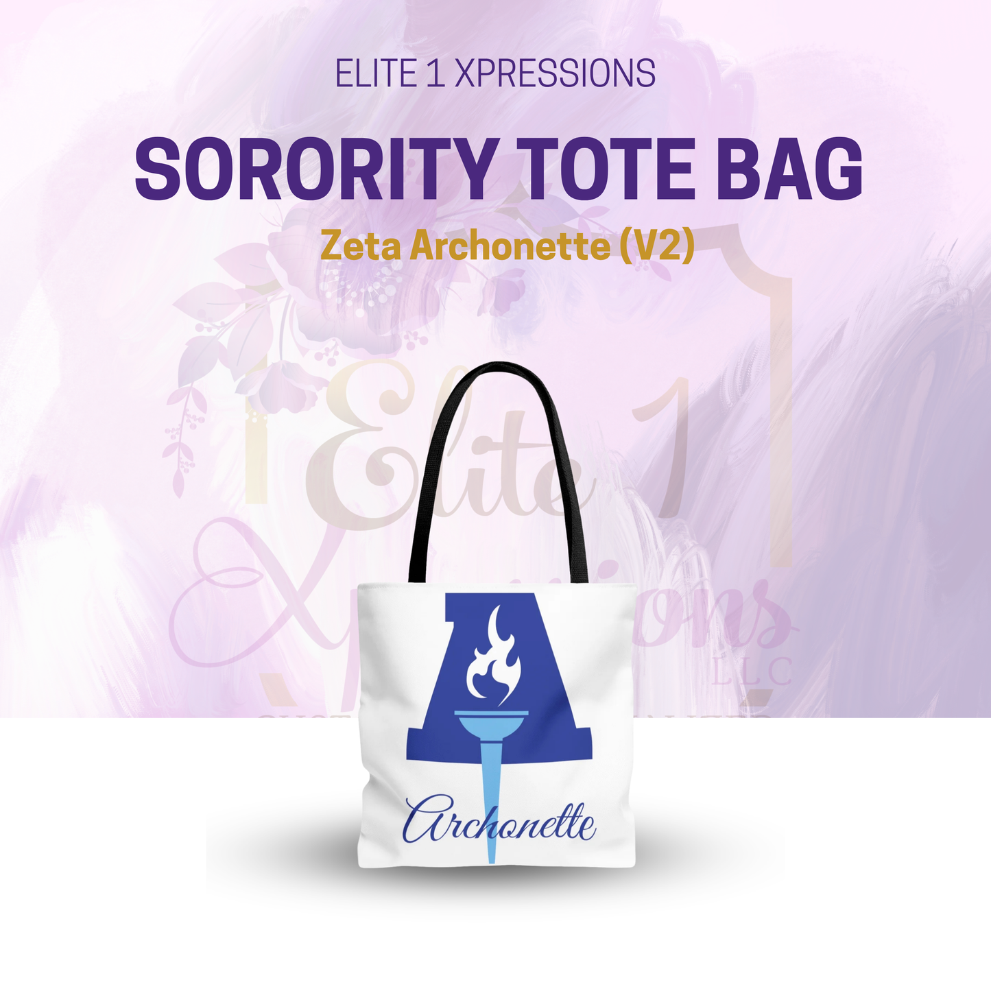 Archonette | Zeta Phi Beta Archonette| V1 White Tote Bag