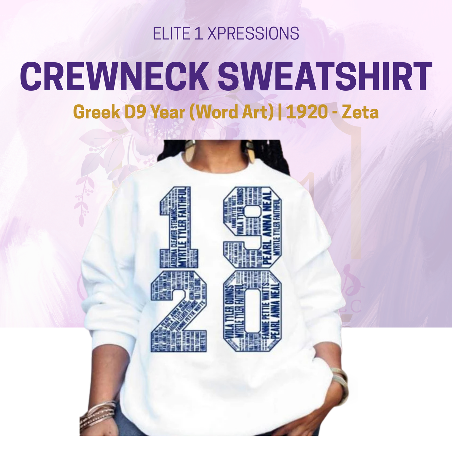 Greek D9 Year  (Word Art) Crewneck Sweatshirt