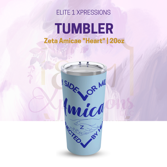 Tumbler ~ Zeta Amicae "Heart" 20oz