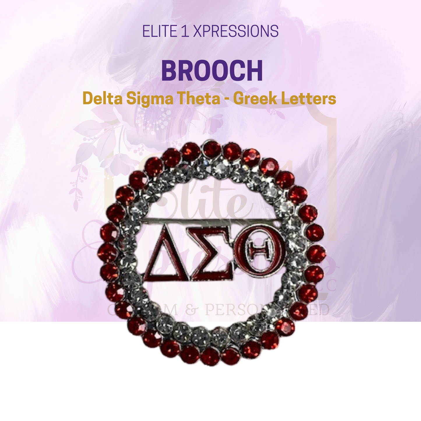 Brooch ~ Delta Sigma Theta - Greek letters