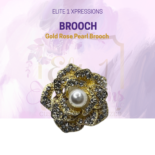 Brooch ~ Gold Rose Pearl Brooch