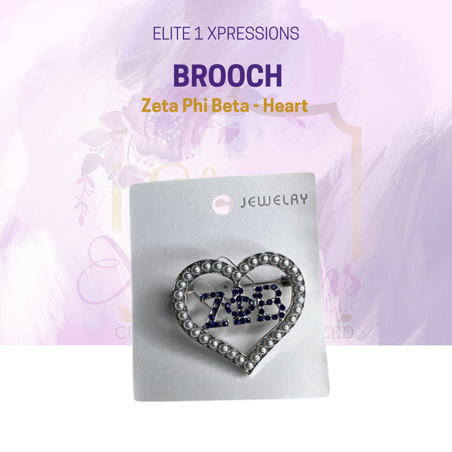 Brooch ~ Zeta Phi Beta - Heart