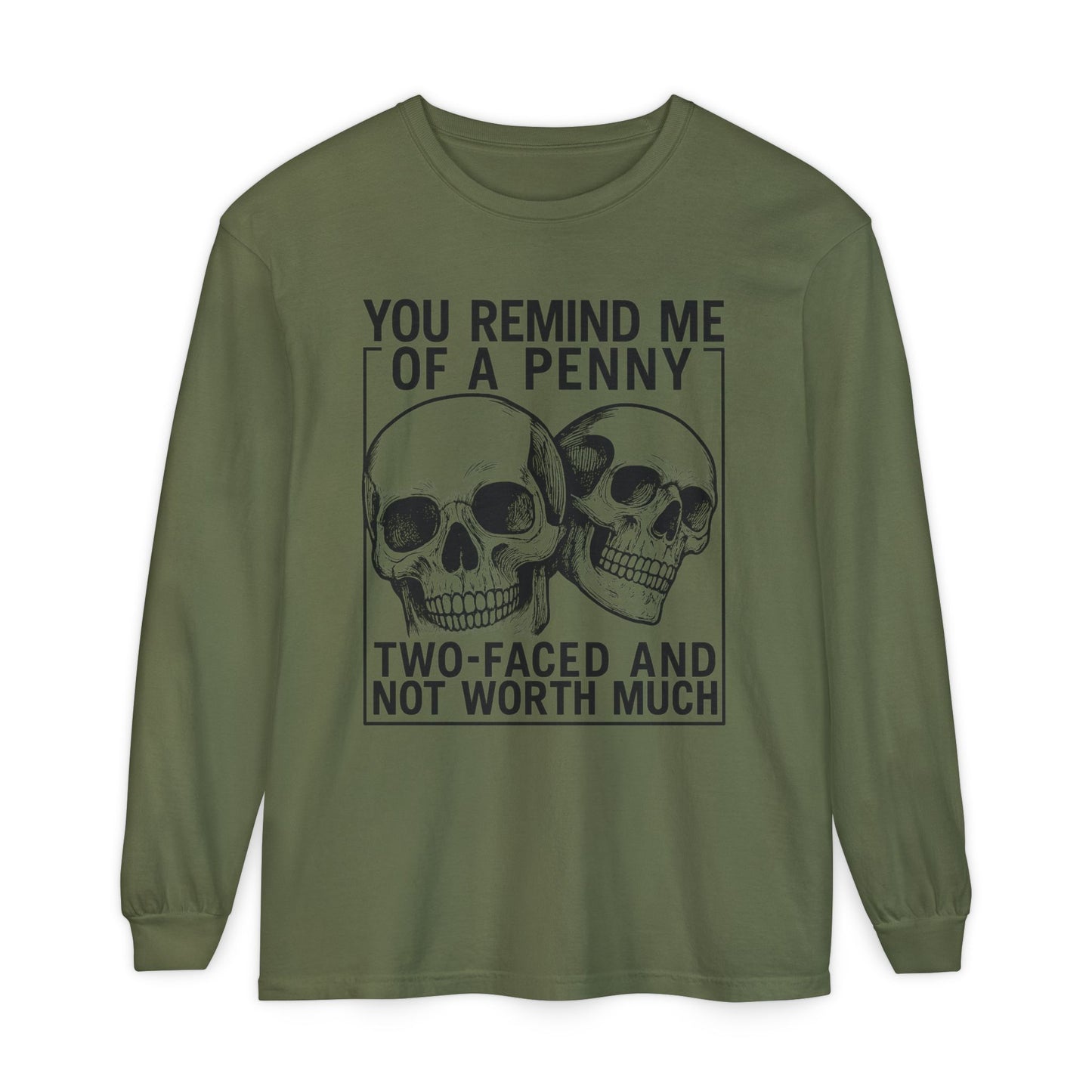 Unisex Long Sleeve Skull T-Shirt