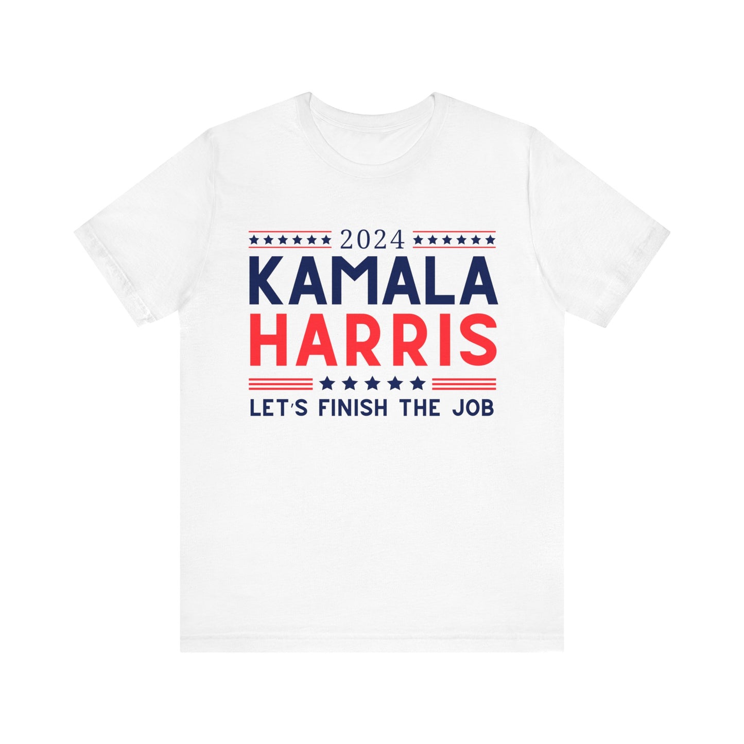 Kamala Harris "Let's Finish the Job" v2 ~ Unisex Jersey Short Sleeve Tee