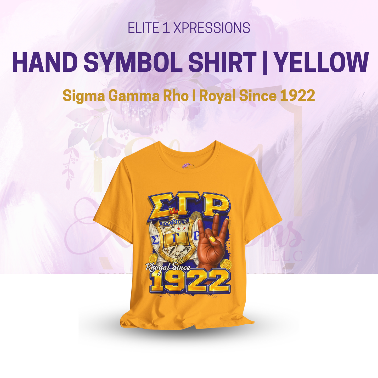 Sigma Gamma Rho I Royal Since 1922 | Greek Letters Hand Symbol Shirt