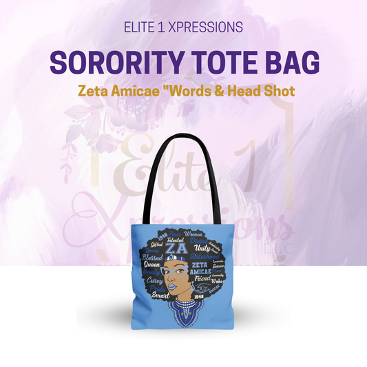 Zeta Amicae "Words & Head Shot Tote Bag