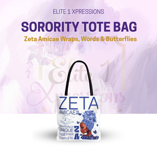 Tote Bag ~ Zeta Amicae Wraps, Words & Butterflies Tote Bag