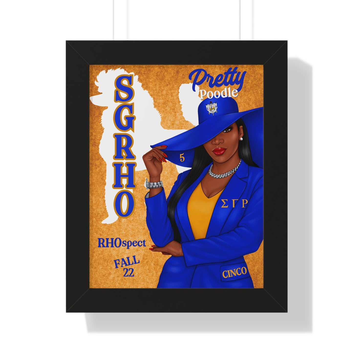 💙💛 Sigma Gamma Rho Inspired Framed Vertical Poster